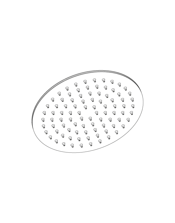 Round shower head Ø200mm stainless steel inox 304L