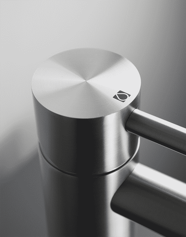 High washbasin mixer Ø45mm stainless steel inox 316L w/o waste, spout l. 20cm, finish 022 - brushed