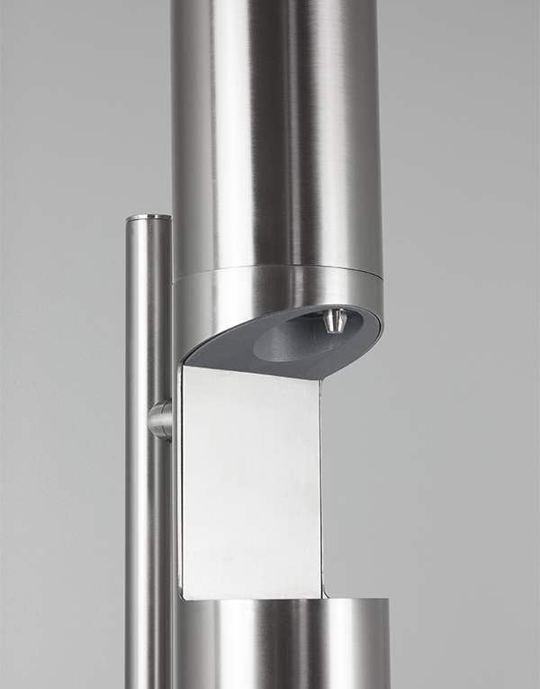 Freestanding hand sanitizer gel/soap dispenser stainless steel inox 304L, 750ml tank, finish 022 - brushed