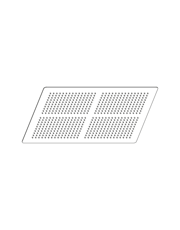 Soffione incasso doccia inox 316L rettangolare 500x360mm