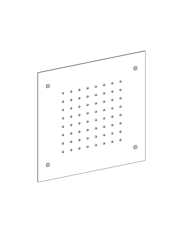 Soffione incasso doccia inox 304L quadrato 300mm