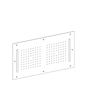 Built-in ceiling shower head stainless steel inox 304L, rectangular 700x400mm with rain jet and LED chromotherapy with remote control